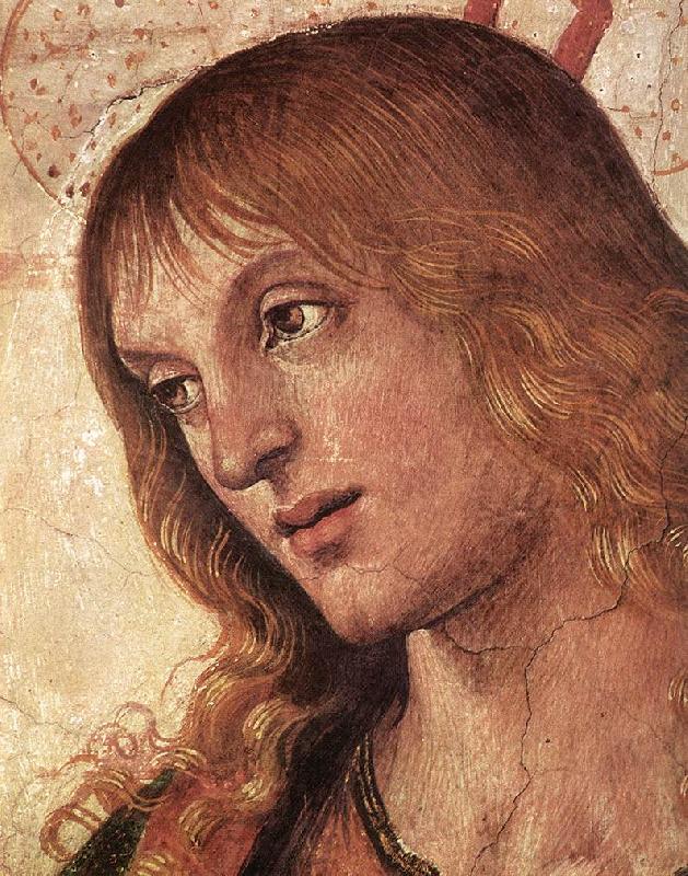 PERUGINO, Pietro Christ Handing the Keys to St. Peter (detail) af oil painting image